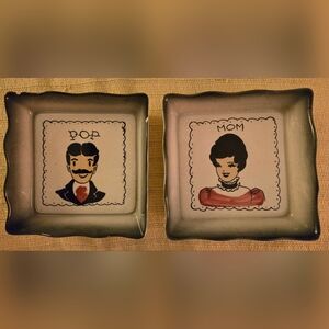 Two Vintage Kitchen Plaques Mom & Pop